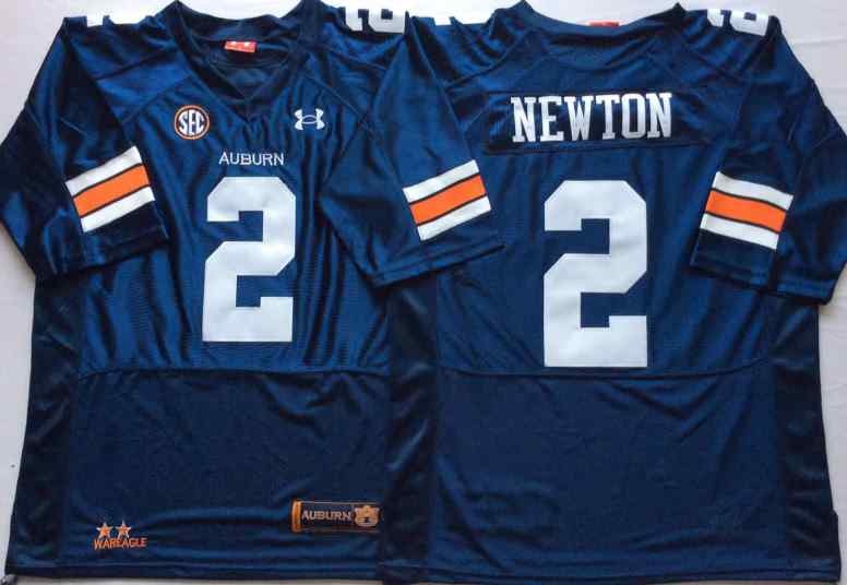 Men Auburn Tigers 2 Newton Blue SEC NCAA College Football Jerseys