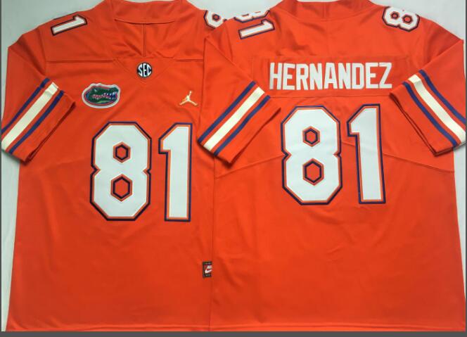 Mens NCAA Florida Gators 81 Hernandez Orange Limited College Football Jersey