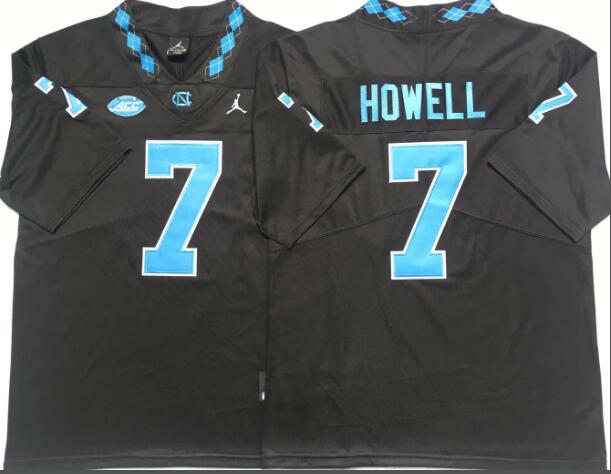 Mens NCAA North Carolina Tar Heels 7 Howell Black College Football Jersey