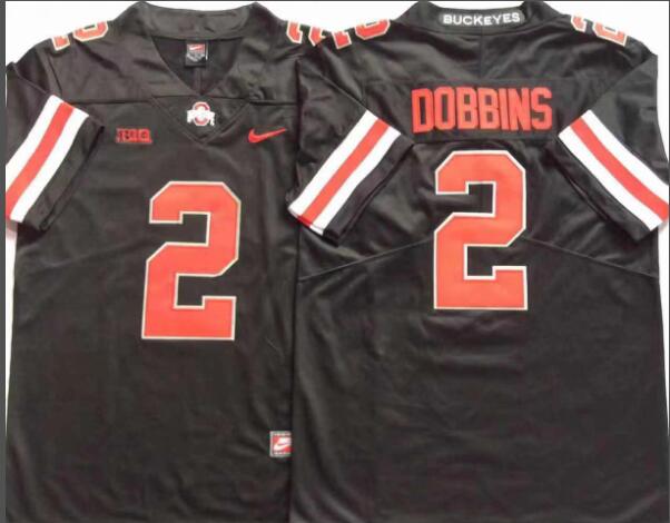 Mens NCAA Ohio State Buckeyes 2 Dobbins Black College Football Jersey