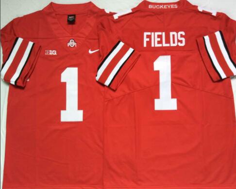 Mens NCAA Ohio State Buckeyes 1 Fields Red Limited College Football Jersey