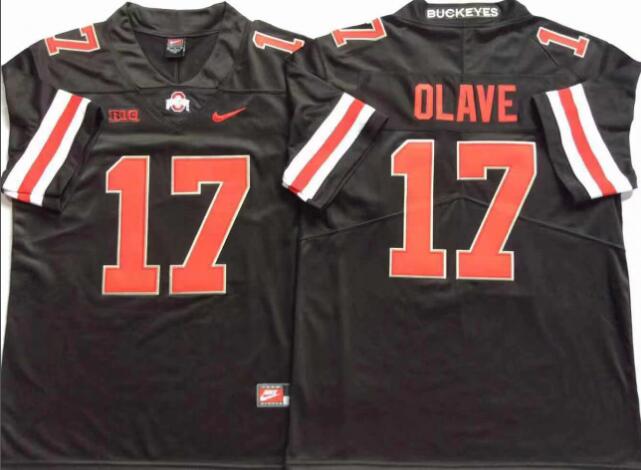Mens NCAA Ohio State Buckeyes 17 Olave Black College Football Jersey