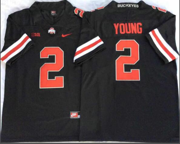 Mens NCAA Ohio State Buckeyes 2 Young Black College Football Jersey