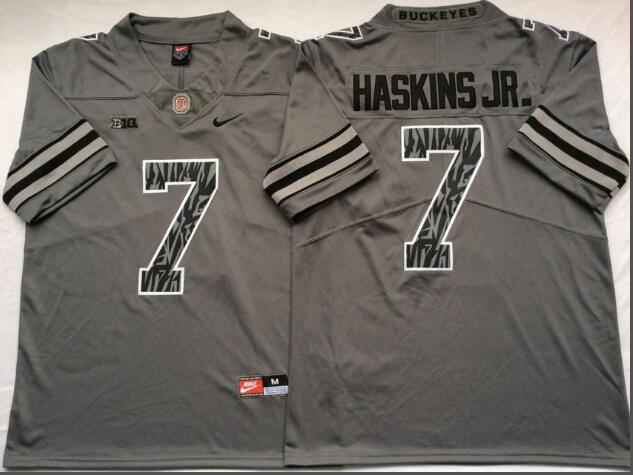 Mens NCAA Ohio State Buckeyes 7 Haskins JR.Grey College Football Jersey