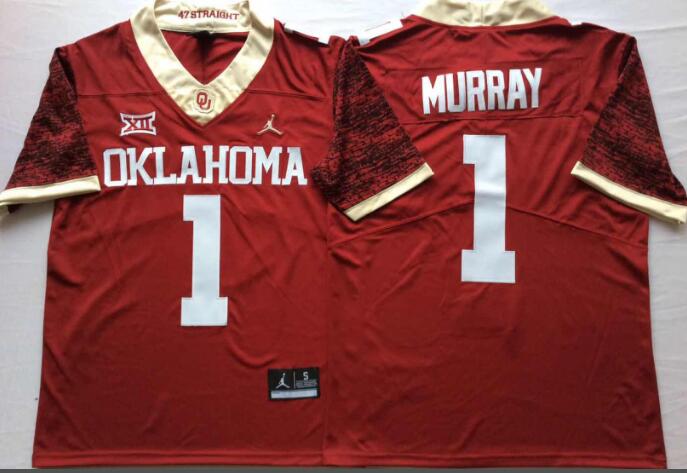 Mens NCAA Oklahoma Sooners Limited 1 Murray Red College Football Jersey