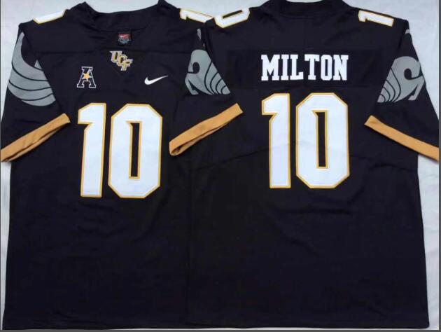Mens NCAA UCF Knights 10 Milton Black College Football Jersey