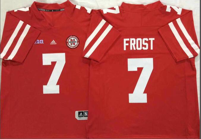 Mens NCAA Nebraska Huskers 7 Frost Red College Football Jersey