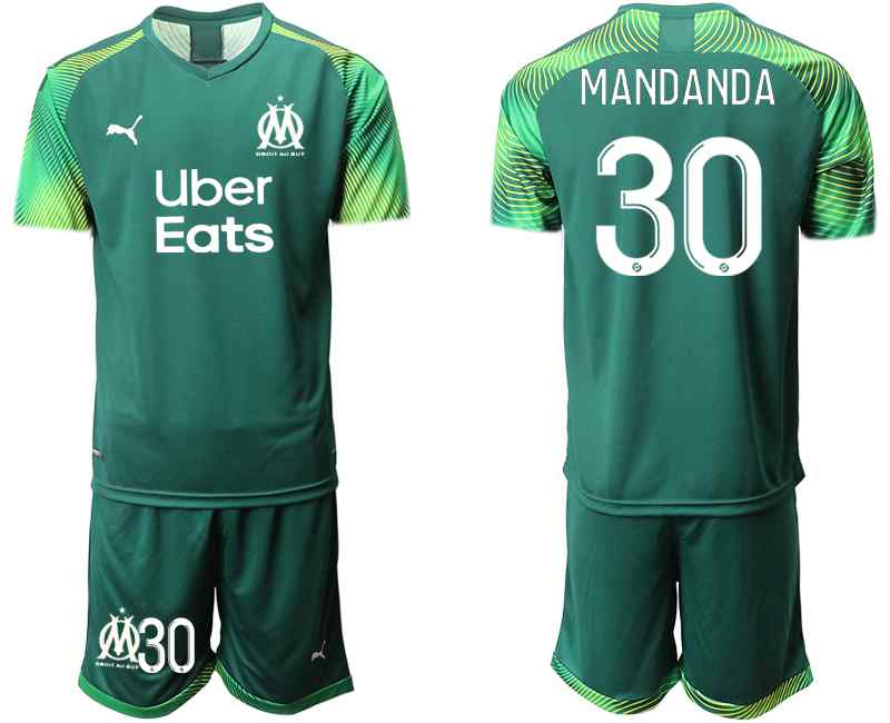 2020-21 Marseilles 30 MANDANDA Dark Green Goalkeeper Soccer Jersey