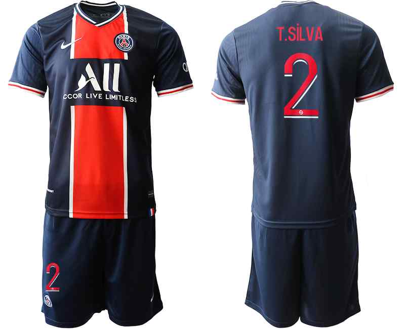 2020-21 Paris Saint-Germain 2 T.SiLVA Home Soccer Jerseys