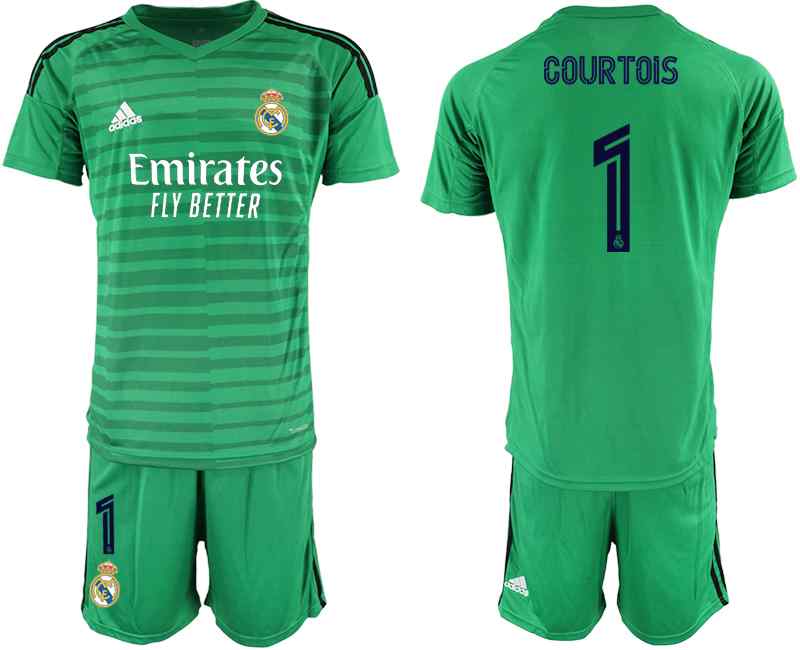 2020-21 Real Madrid 1 COURTOIS Green Goalkeeper Soccer Jersey