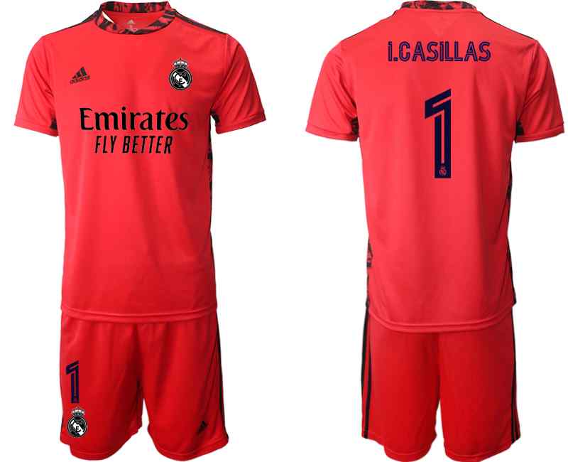 2020-21 Real Madrid 1 I.CASILLAS Red Goalkeeper Soccer Jersey