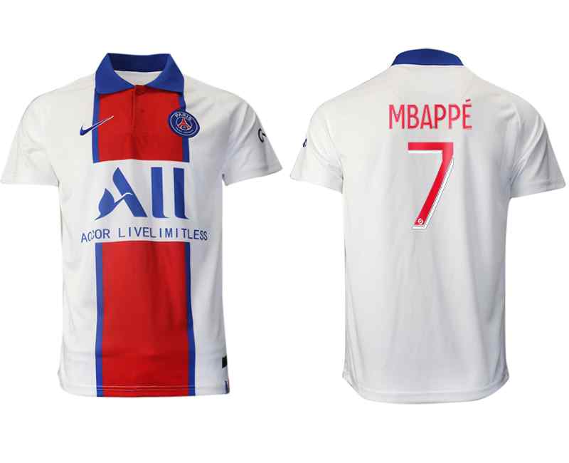 2020-21 Paris Saint Germain 7 MBAPPE Away Thailand Soccer Jersey