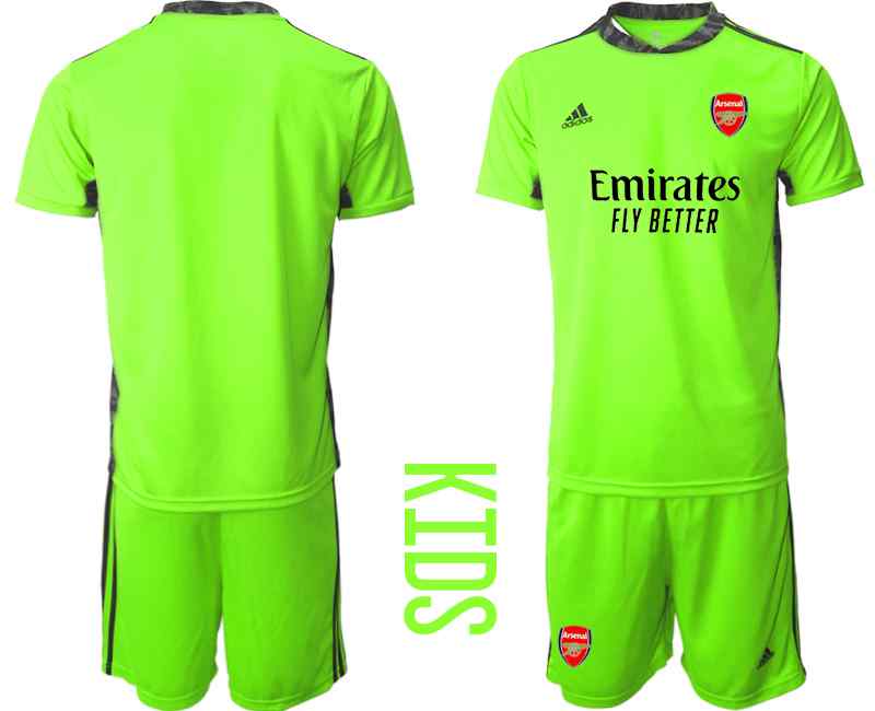 2020-21 Arsenal Fluorescent Youth Goalkeeper Soccer Jersey