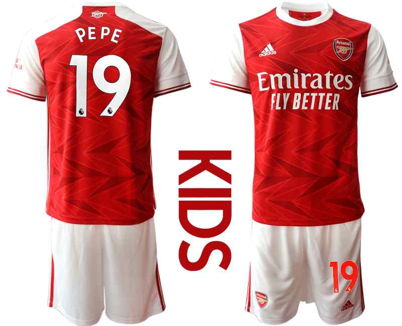 2020-21 Arsenal 19 PEPE Youth Home Soccer Jersey