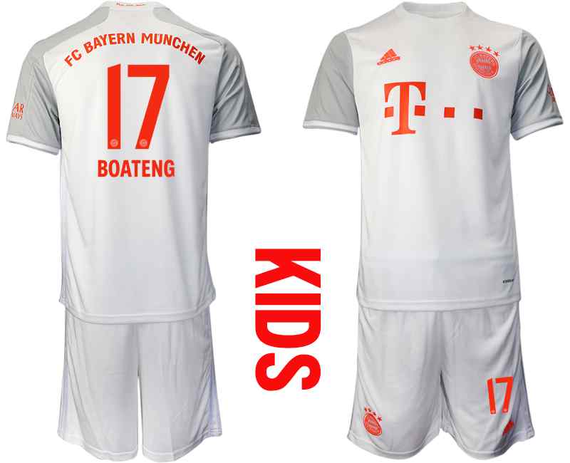 2020-21 Bayern Munich 17 BOATENG Youth Away Soccer Jersey