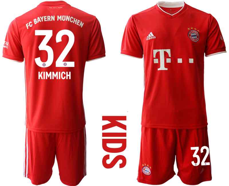 2020-21 Bayern Munich 32 KIMMICH Youth Home Soccer Jersey
