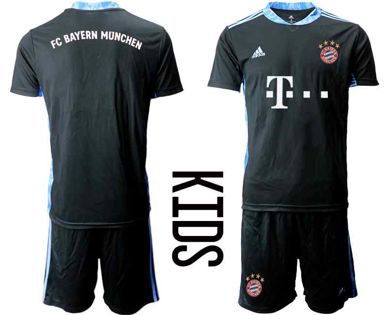 2020-21 Bayern Munich Black Youth Goalkeeper Soccer Jersey