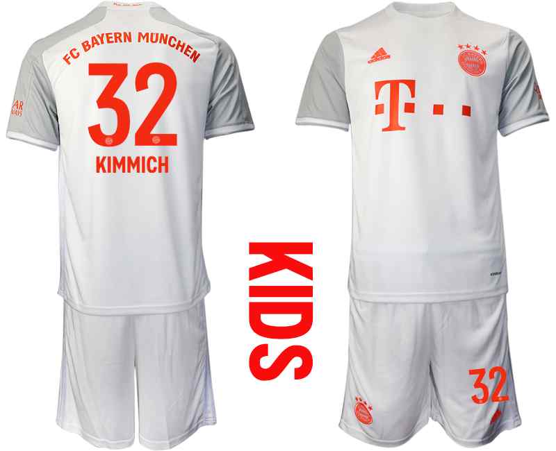 2020-21 Bayern Munich 32 KIMMICH Youth Away Soccer Jersey