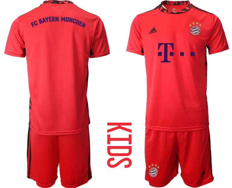 2020-21 Bayern Munich Red Youth Goalkeeper Soccer Jersey