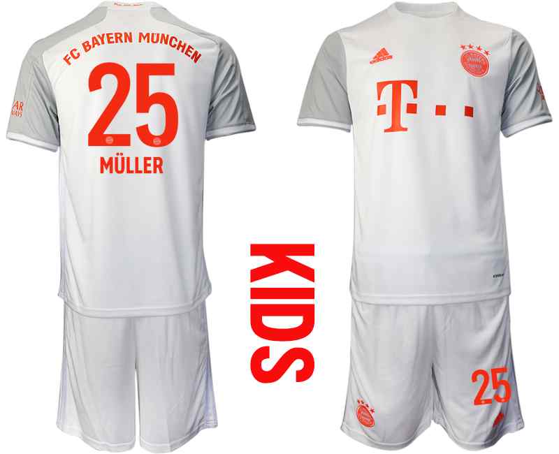 2020-21 Bayern Munich 25 MULLER Youth Away Soccer Jersey