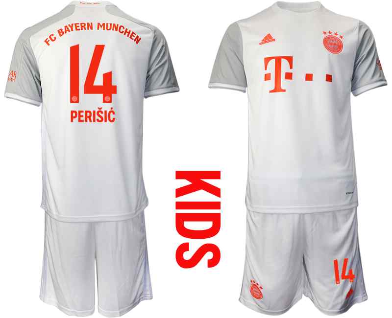 2020-21 Bayern Munich 14 PERISIC Youth Away Soccer Jersey
