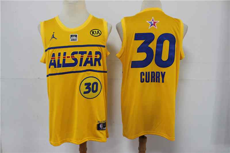 Warriors 30 Stephen Curry Yellow 2021 NBA All-Star Jordan Brand Swingman Jersey