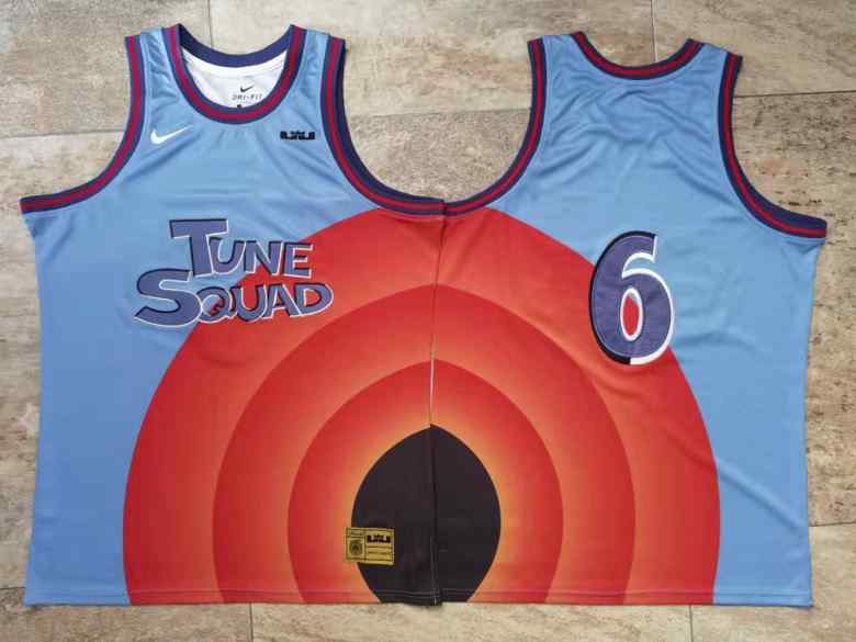 Tune Squad 6 James Blue Nike Stitched Movie Basketball Jerseys
