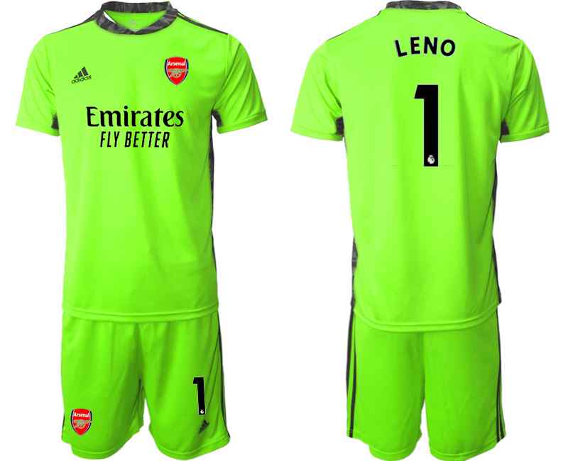 2020-21 Arsenal 1 LENO Fluorescent Green Goalkeeper Soccer Jersey