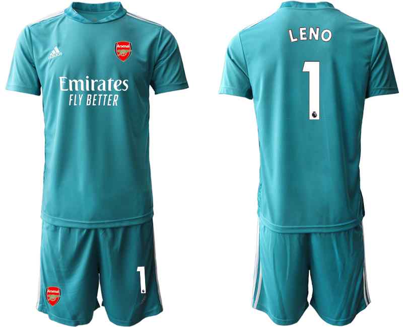 2020-21 Arsenal 1 LENO Lake Blue Goalkeeper Soccer Jersey