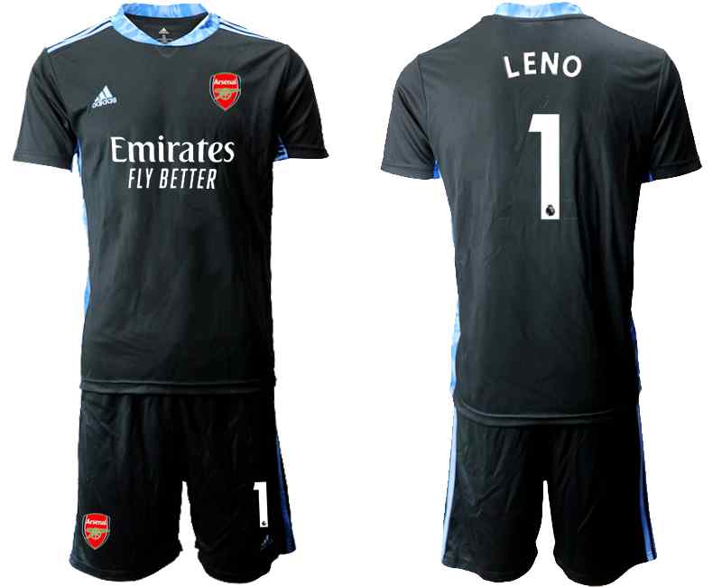 2020-21 Arsenal 1 LENO Black Goalkeeper Soccer Jersey