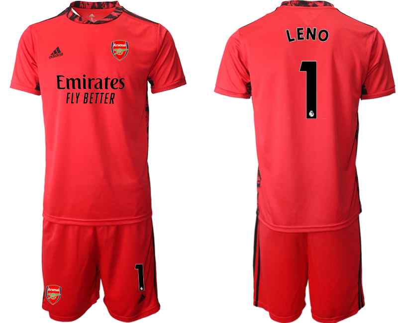 2020-21 Arsenal 1 LENO Red Black Goalkeeper Soccer Jersey