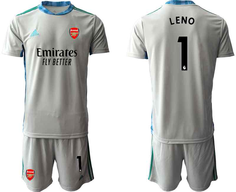 2020-21 Arsenal 1 LENO Gray Goalkeeper Soccer Jersey