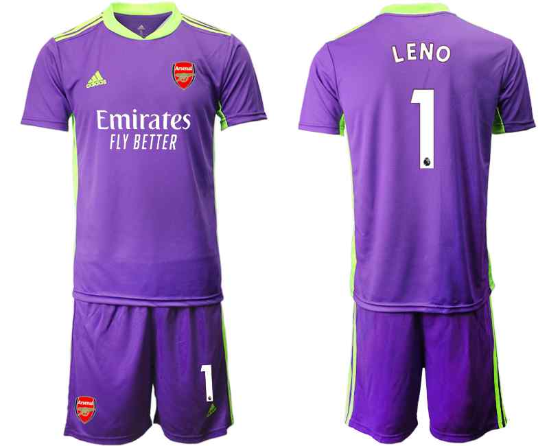 2020-21 Arsenal 1 LENO Purple Goalkeeper Soccer Jersey