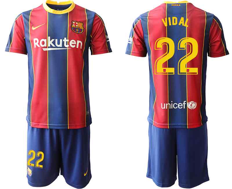 2020-21 Barcelona 22 VIDAL Home Soccer Jersey