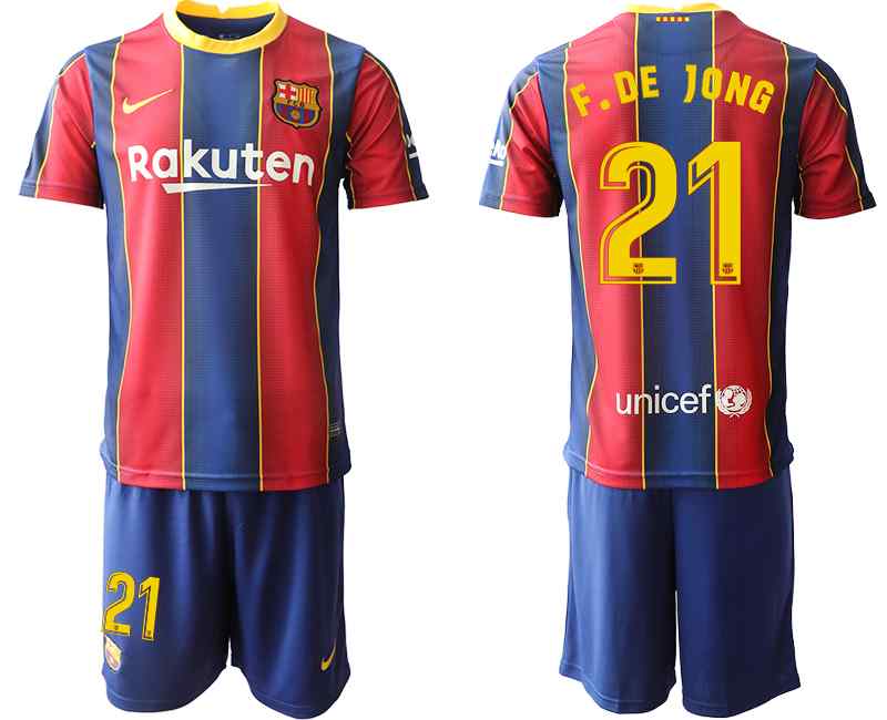 2020-21 Barcelona 21 F. DE JONG Home Soccer Jersey