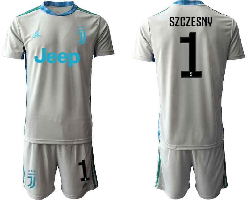 2020-21 Juventus 1 SZCZESNY Gray Goalkeeper Soccer Jersey
