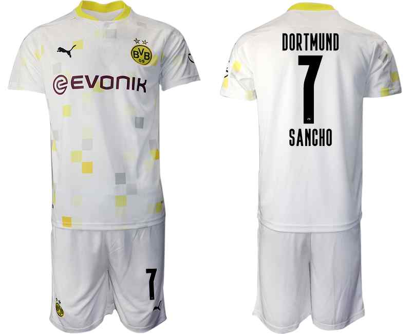 2020-21 Dortmund 7 SANCHO Third Away Soccer Jersey