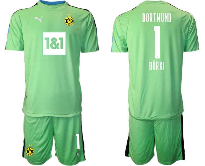 2020-21 Dortmund 1 BURKI Fruit Green Goalkeeper Soccer Jersey