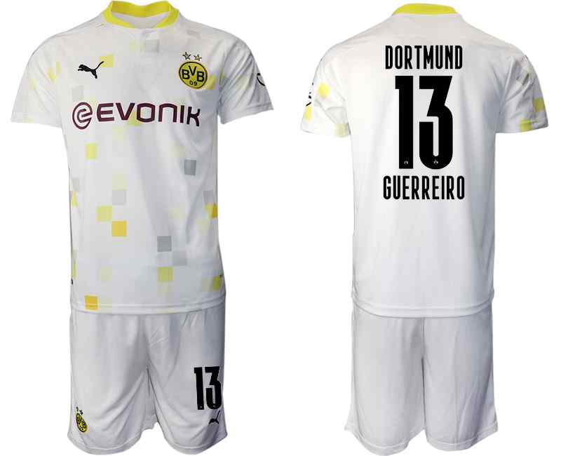 2020-21 Dortmund 13 GUERREIRO Third Away Soccer Jersey