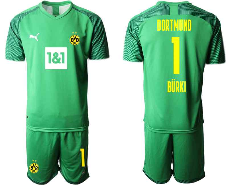 2020-21 Dortmund 1 BURKI Green Goalkeeper Soccer Jersey