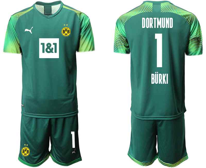 2020-21 Dortmund Dark 1 BURKI Green Goalkeeper Soccer Jersey