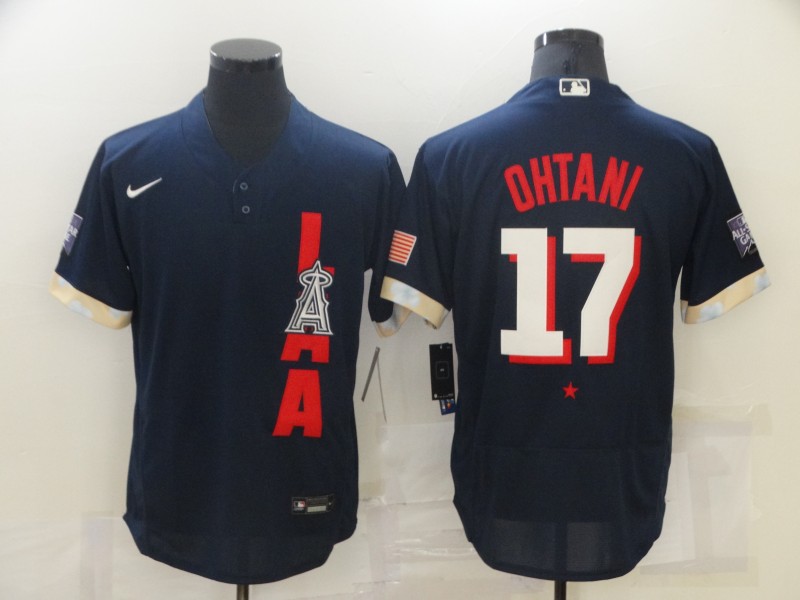Angels 17 Shohei Ohtani Navy Nike 2021 MLB All-Star Flexbase Jersey