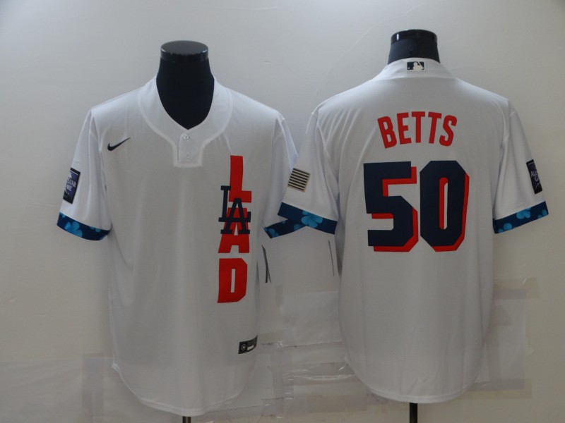 Dodgers 50 Mookie Betts White Nike 2021 MLB All-Star Cool Base Jersey