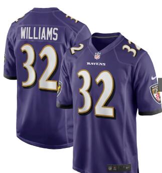 Baltimore Ravens Williams 32 Purple Jerseys