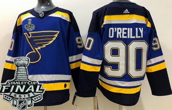 Youth St Louis Blues #90 Ryan O'Reilly Blue 2019 Stanley Cup Finals Jersey