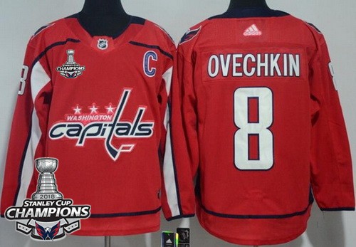 Youth Washington Capitals #8 Alex Ovechkin Red 2018 Champions Jersey