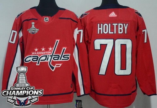 Youth Washington Capitals #70 Braden Holtby Red 2018 Champions Jersey