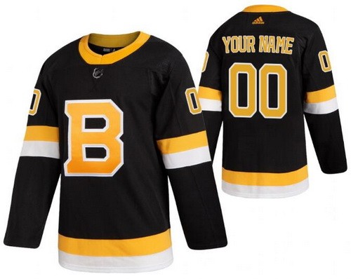 Men's Boston Bruins Customized Black Alternate Authentic Jersey