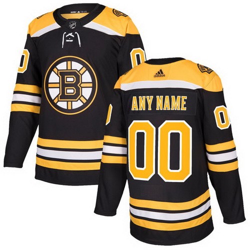 Men's Boston Bruins Customized Black Authentic Jersey