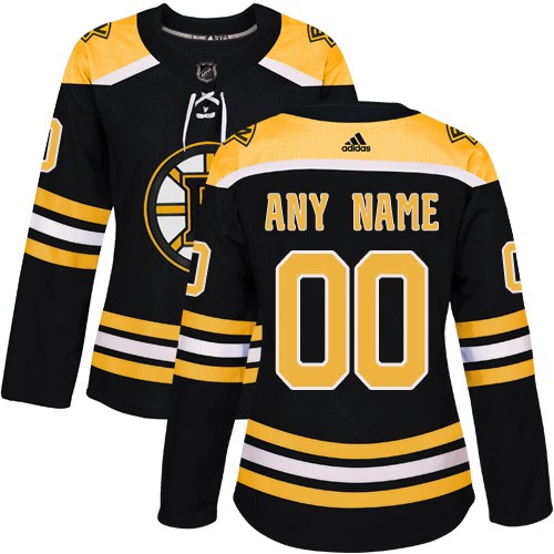 Women's Boston Bruins Customized Black Authentic Jersey